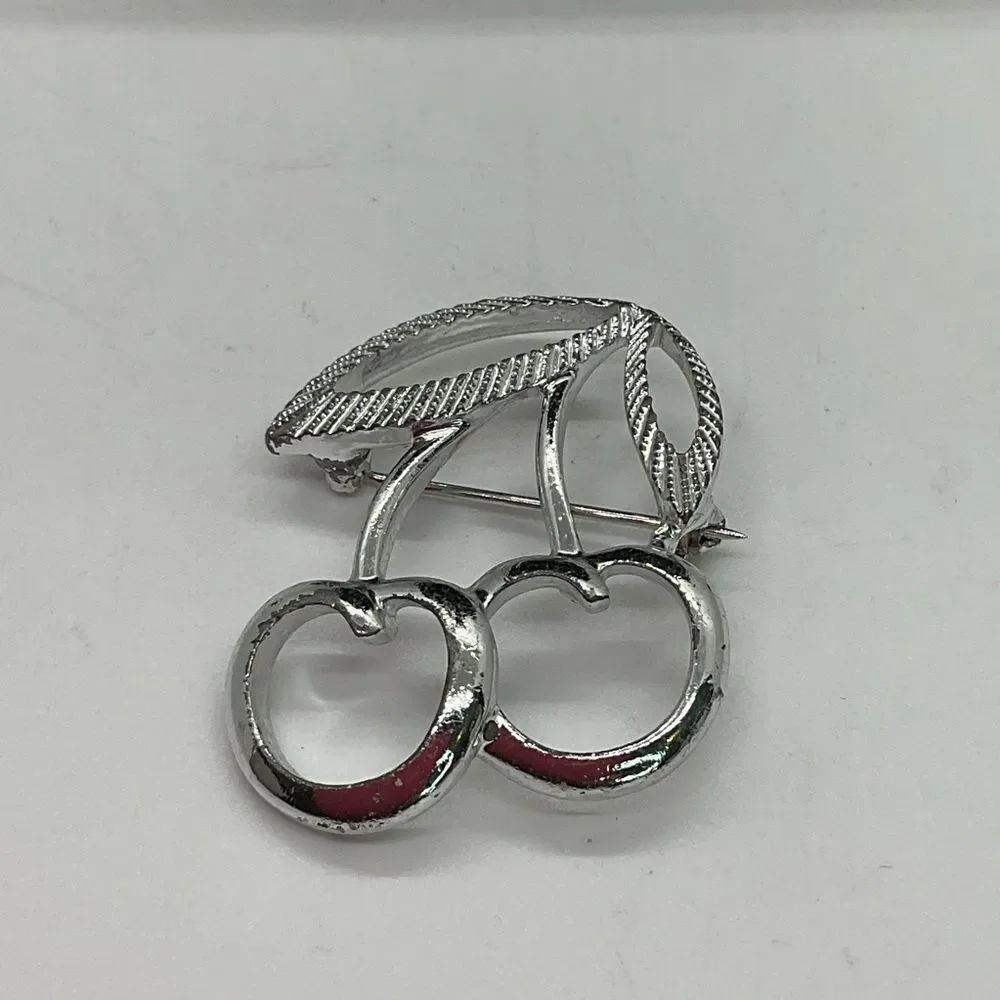 Sarah Coventry Silver Toned Cherry Brooch